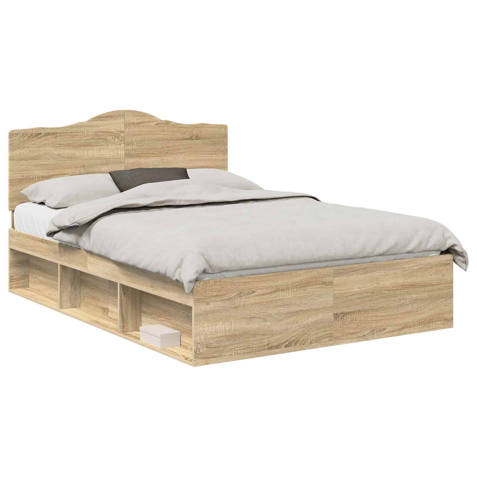 vidaXL Bettrahmen Sonoma 160 x 200 cm Massives Kiefernholz