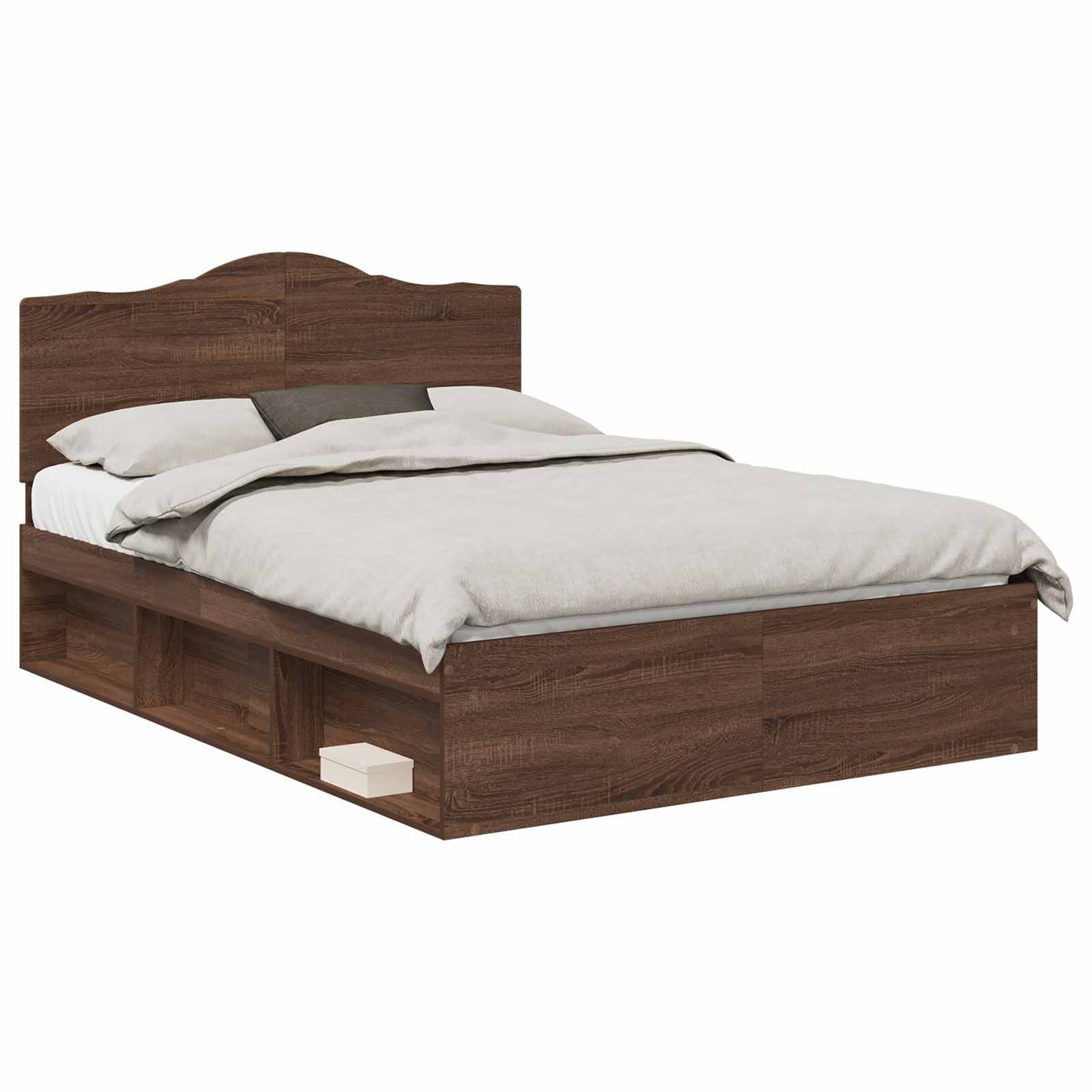 vidaXL Bettrahmen Braun Eichen-Optik 140 x 200 cm Massives Kiefernholz
