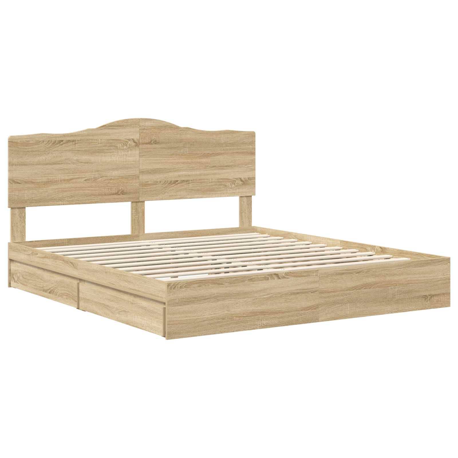 vidaXL Aufbewahrungsbett Sonoma-Eiche 180 x 200 cm Holzwerkstoff