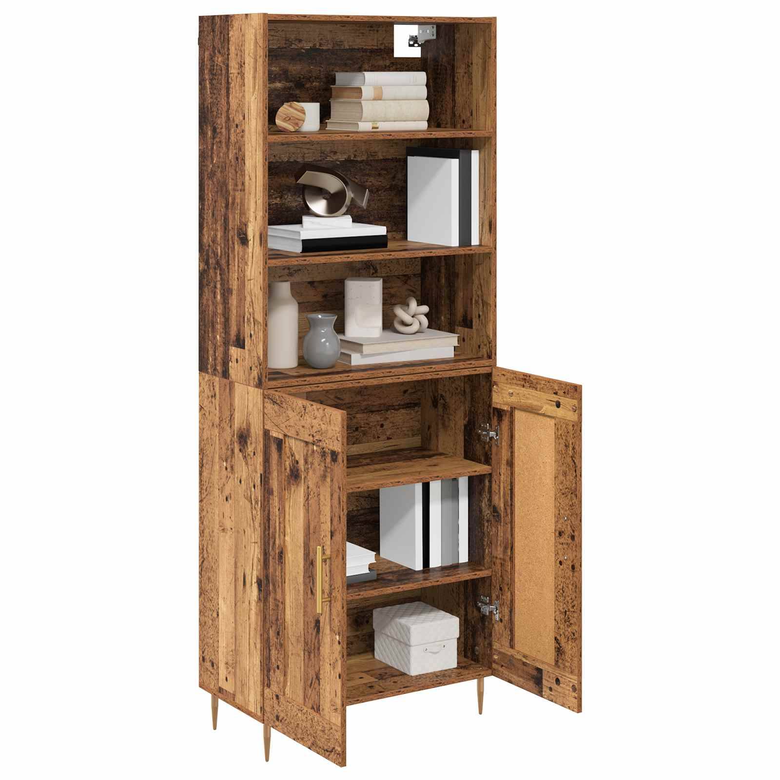 vidaXL Highboard Altholz 69,5 x 34 x 180 cm Holzwerkstoff
