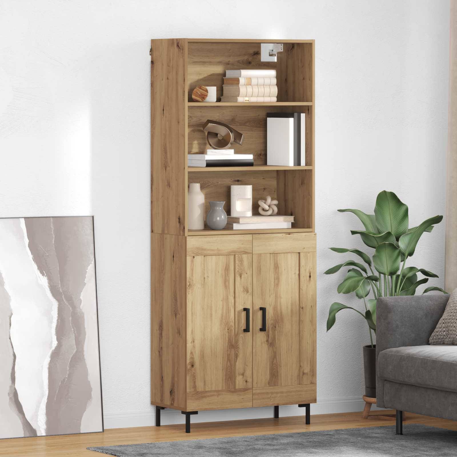 vidaXL Highboard Artisan-Eiche 69,5 x 34 x 180 cm Holzwerkstoff