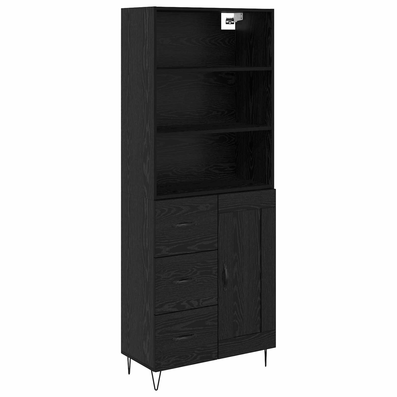 vidaXL Highboard 2 pcs Schwarz Eichen-Optik Holzwerkstoff