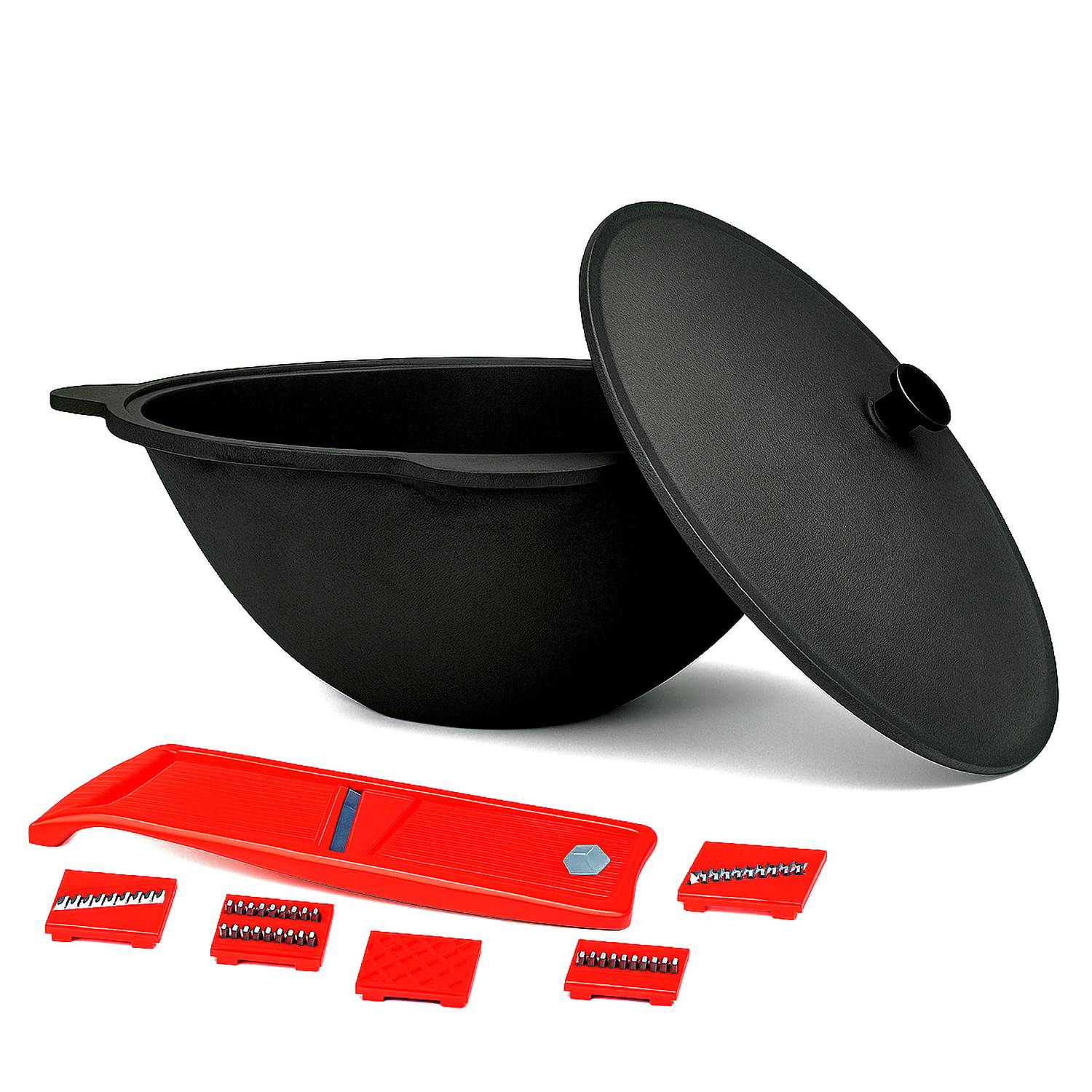 Kazan 16 Liter Gusseisen Aludeckel und Gemüsereibe