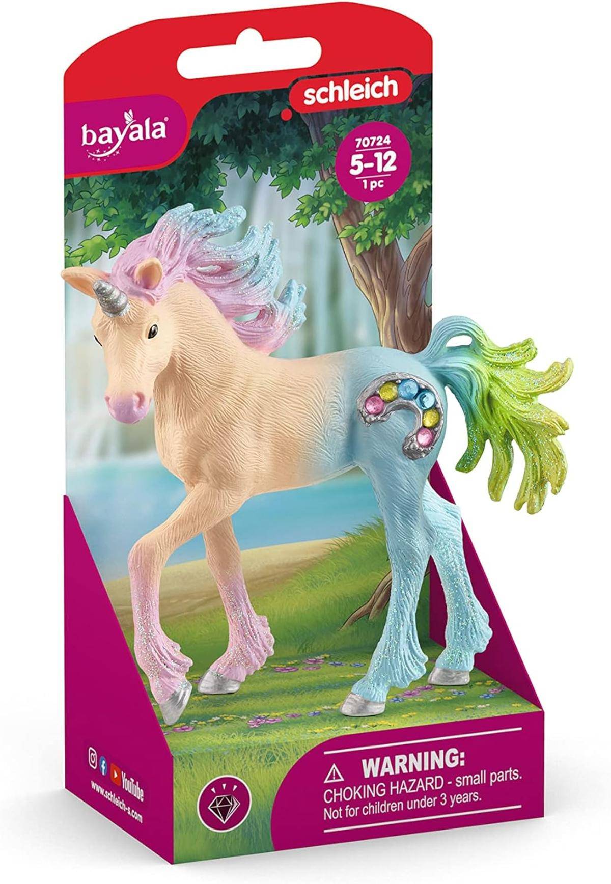 SCHLEICH bayala Marshmallow-Einhorn Fohlen mit Edelsteinen Rosa