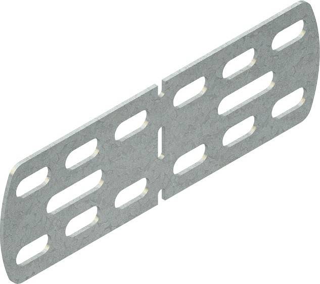 Ein Metallstreifen mit gleichmäßig angeordneten rechteckigen Löchern, der typischerweise für Befestigungen oder Unterstützung bei Bau- oder Wartungsarbeiten verwendet wird.