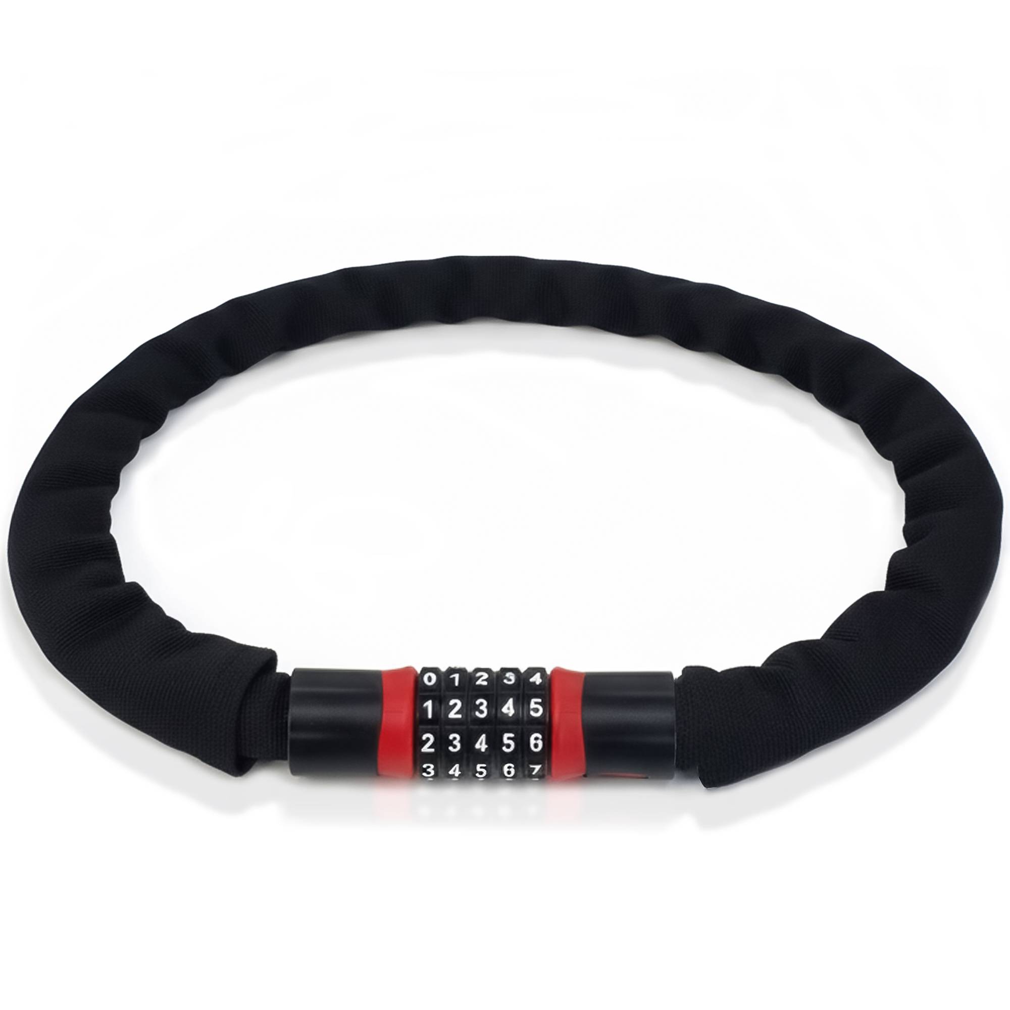 SCHMIDT security tools KS1000 Fahrradschloss Kettenschloss 6mm 120cm 5-stelliges Zahlenschloss für Fahrrad E-Scooter Roller schlüssellos Stahlkette