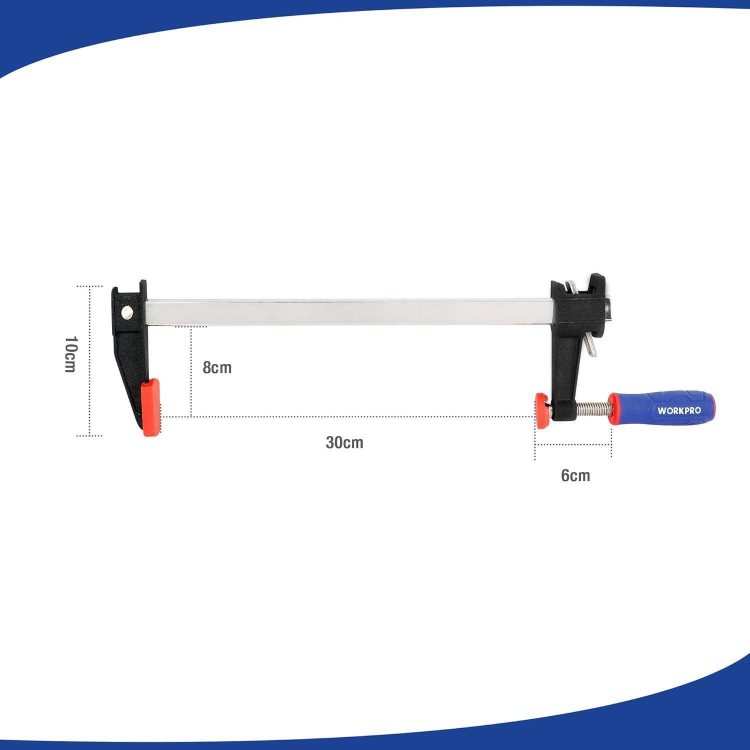 Schraubzwingen 2 Spannkraft272kg Maultiefe80mm QuickRelease 300mm