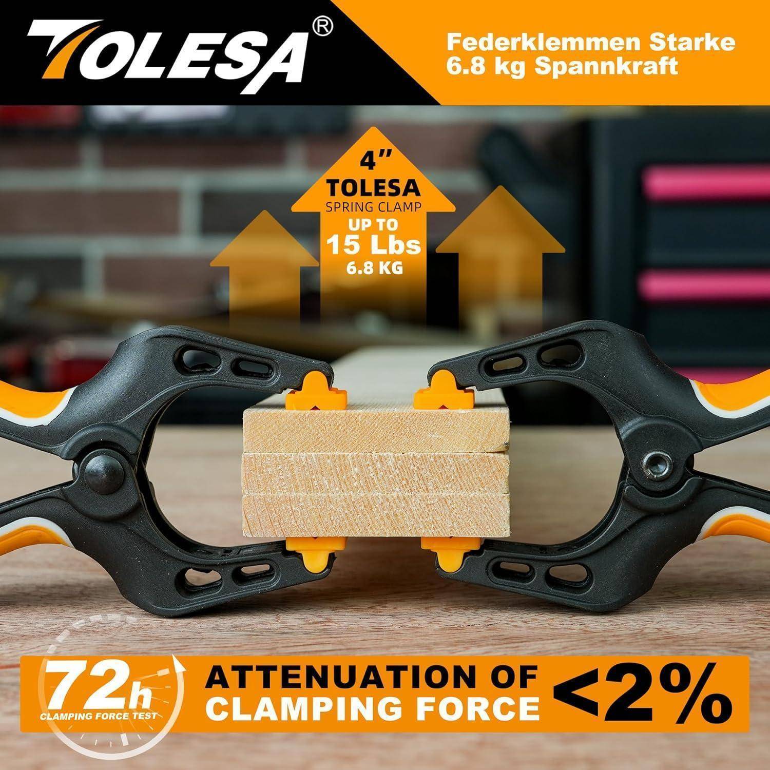 Klemmzwingen Federzwingen Nylon 100mm 46mm 6.8kg 8 Stück 10 CM