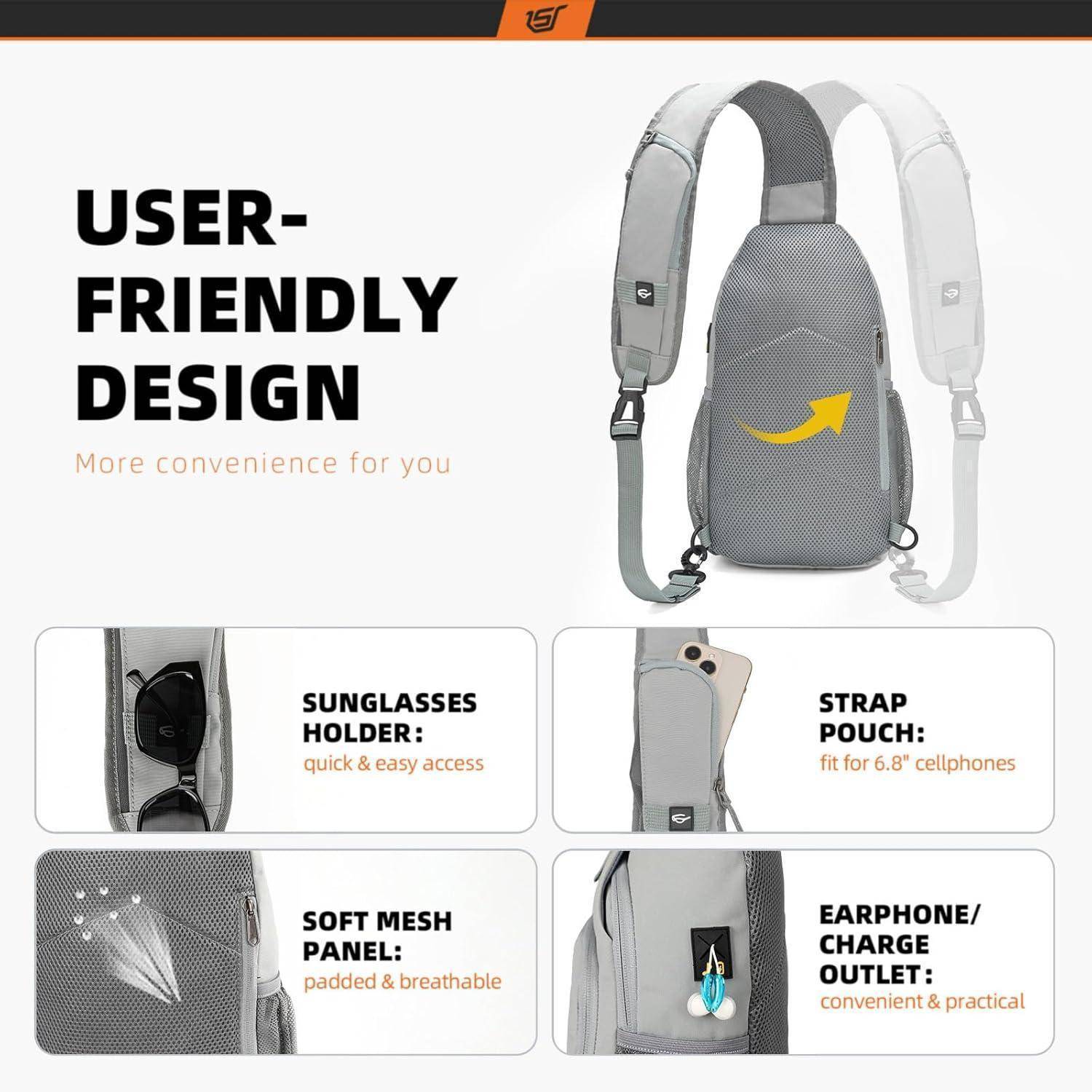 Brusttasche Sling Crossbody Herren Damen Outdoor Urbnax7 salbeigrün