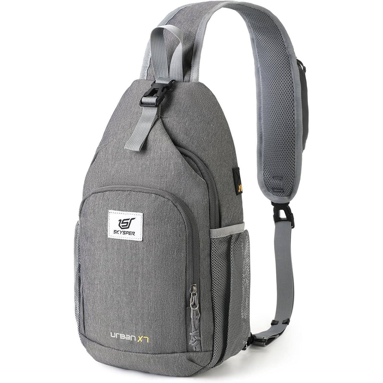 Brusttasche Umhängetasche Sling Herren Damen Klein Urbanx7 dunkelgrau