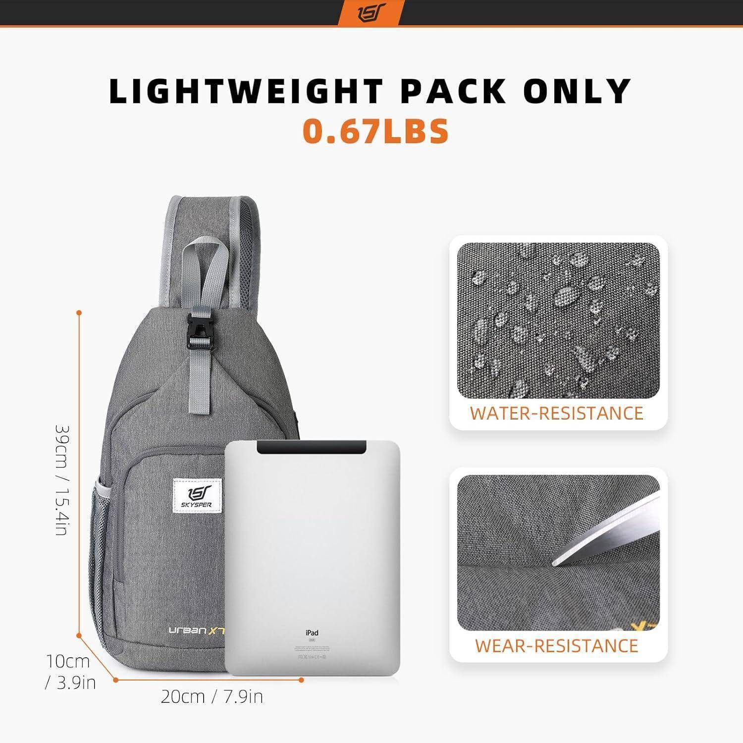 Brusttasche Umhängetasche Sling Herren Damen Klein Urbanx7 dunkelgrau