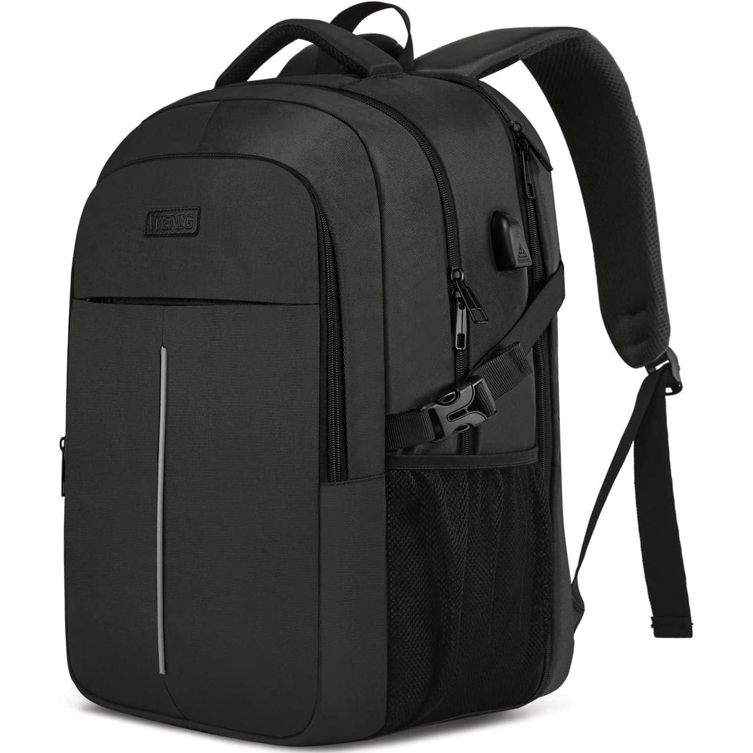 Laptop Rucksack Herren 17 Zoll USB Wasserdicht 17.3 Zoll Schwarz