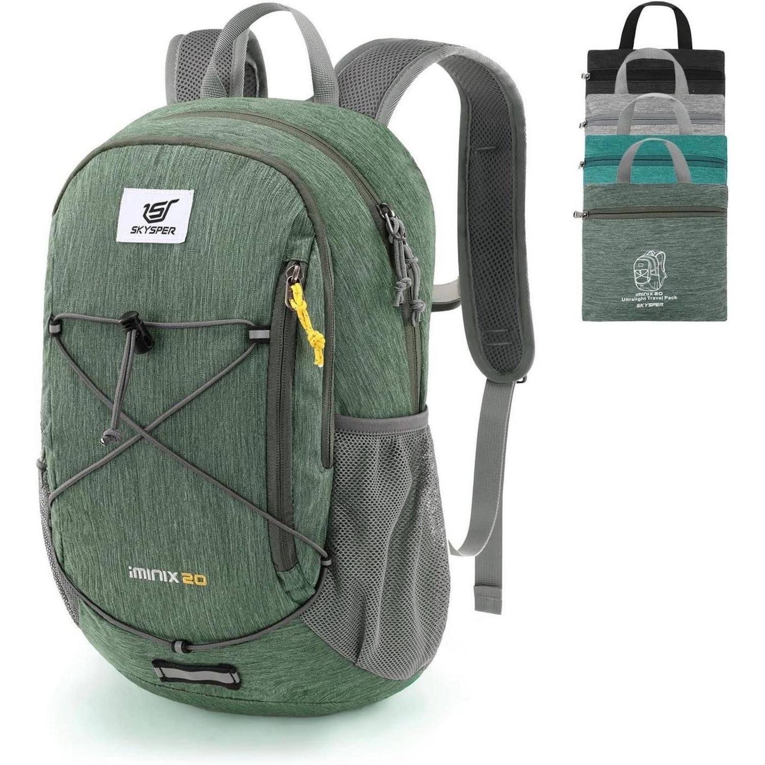 Rucksack 20L Faltbar Ultraleicht Outdoor Wandern Grün