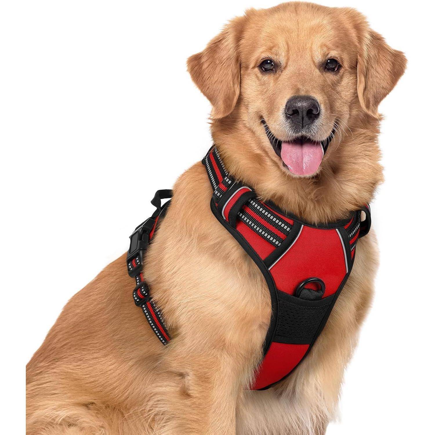 Hundegeschirr No Pull Verstellbar Brustgeschirr Rot XL 1er Pack