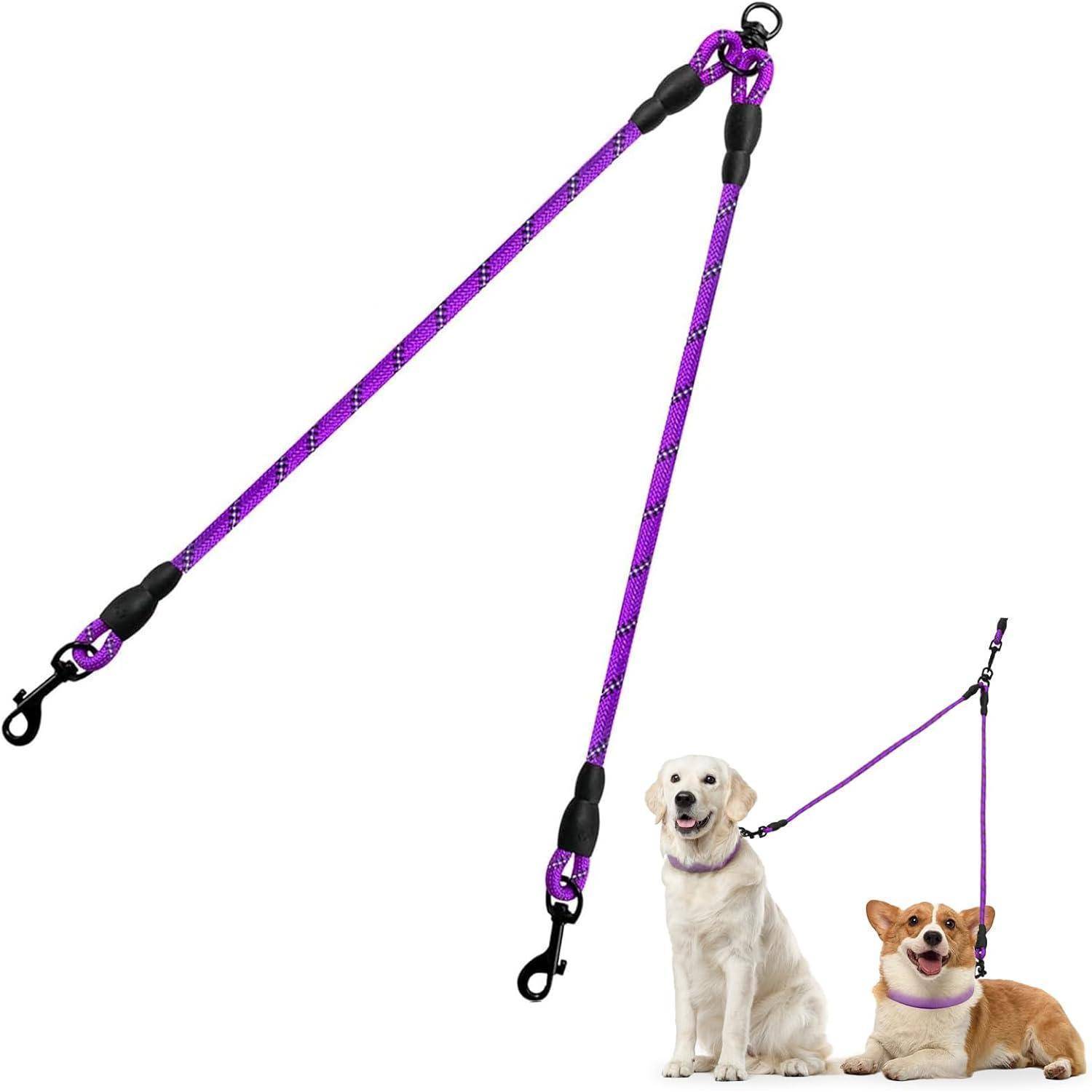 Doppelleine reflektierend verstellbar 75 cm (1er Pack) Lila