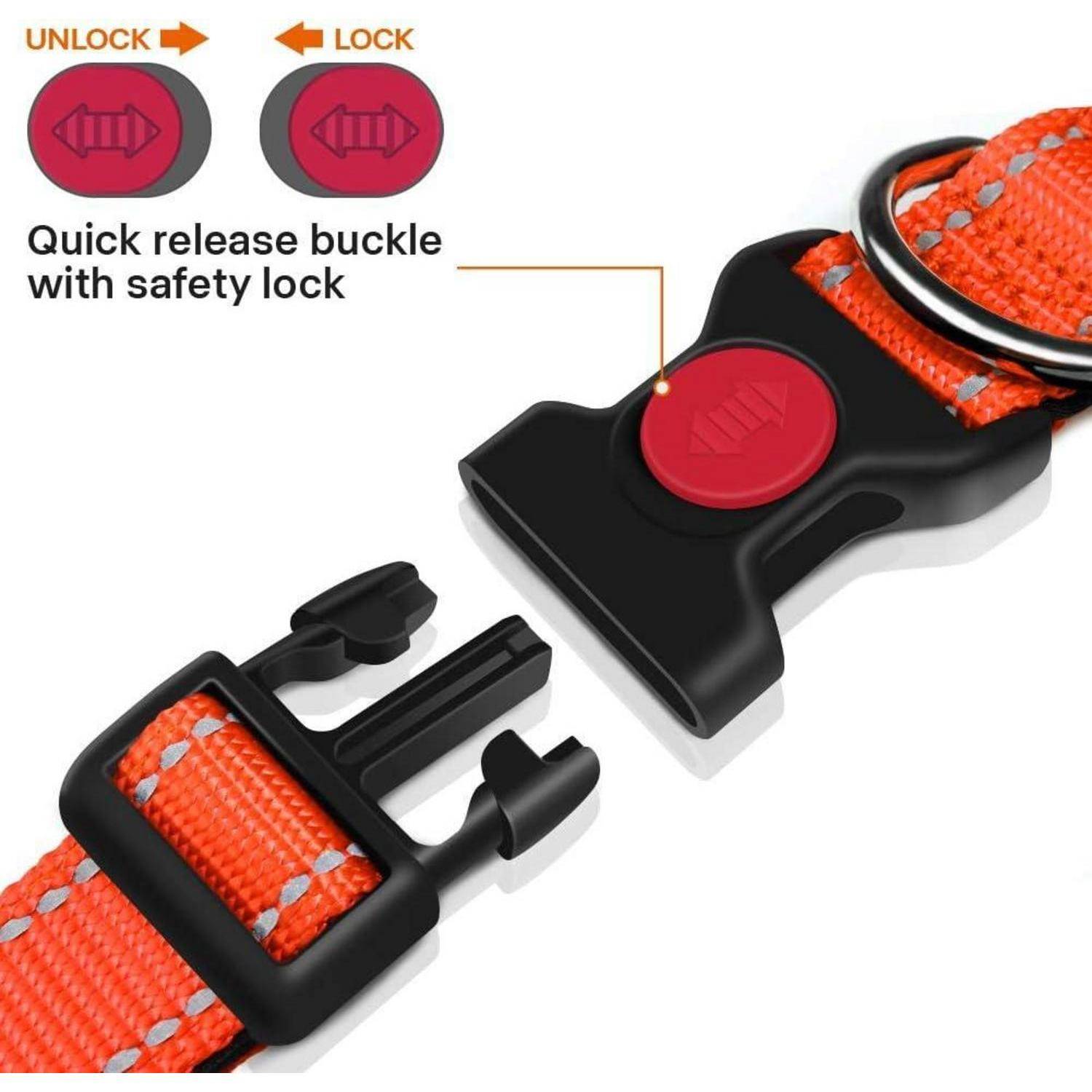 Hundehalsband Neopren Verstellbar Reflektierend XS (20-30cm) Orange