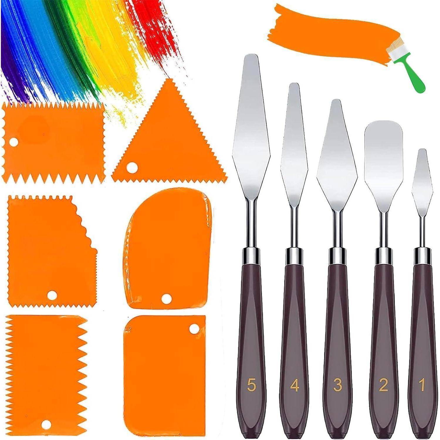 Spachtel Set 11 Stück Palette Messer Abstreifermesser Acryl RM-GB-01