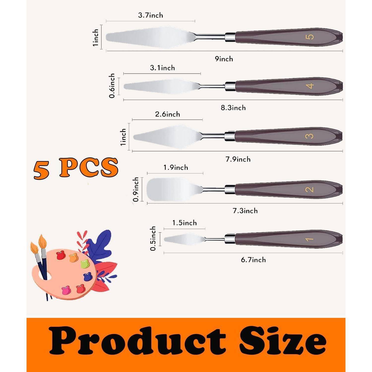Spachtel Set 11 Stück Palette Messer Abstreifermesser Acryl RM-GB-01