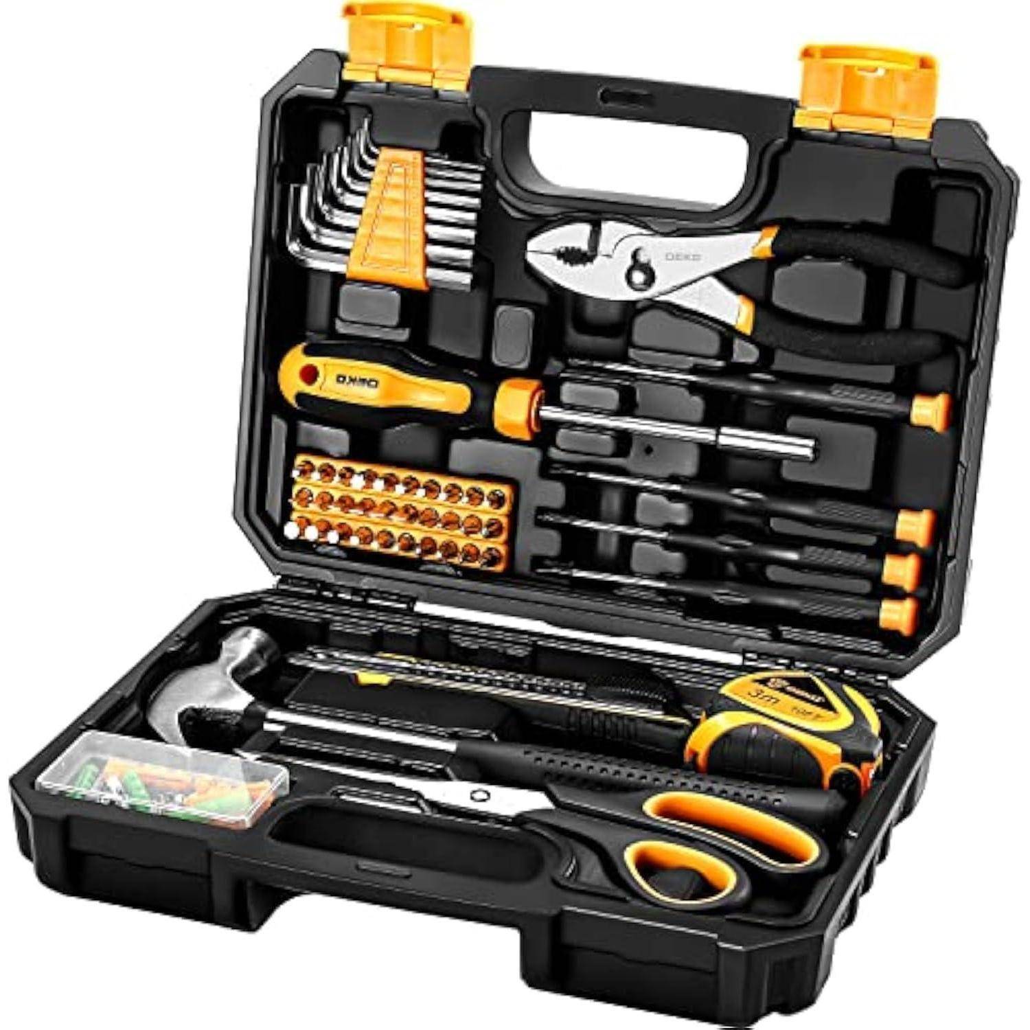 Werkzeugkoffer Werkzeugset 50tlg Bestückt Handwerkzeug DIY Gelb