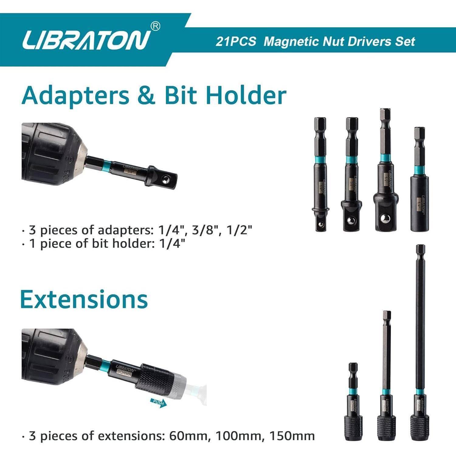 Libraton 21-teiliges Magnetisches Stecknuss-Set