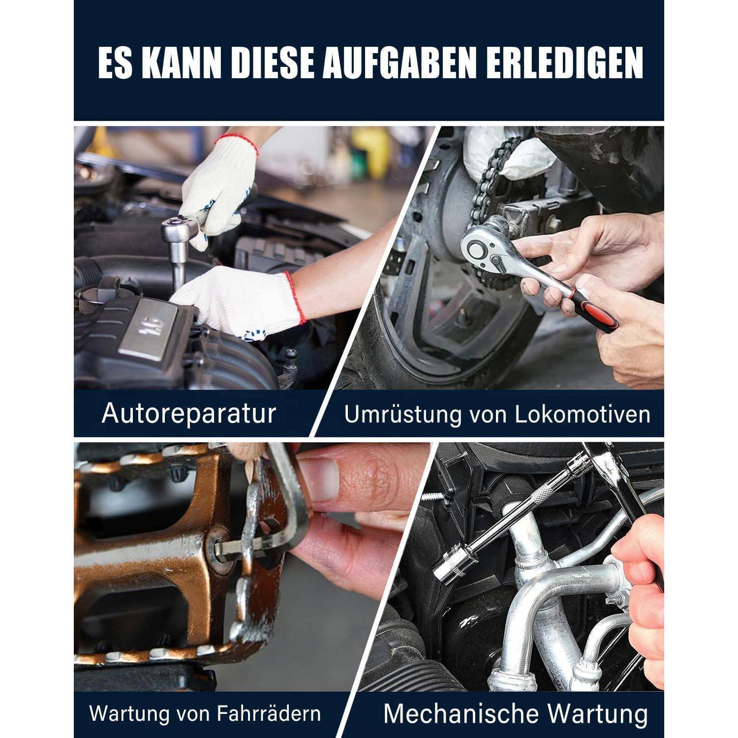 Ratschensatz 46-teilig 1/4 Zoll verchromt
