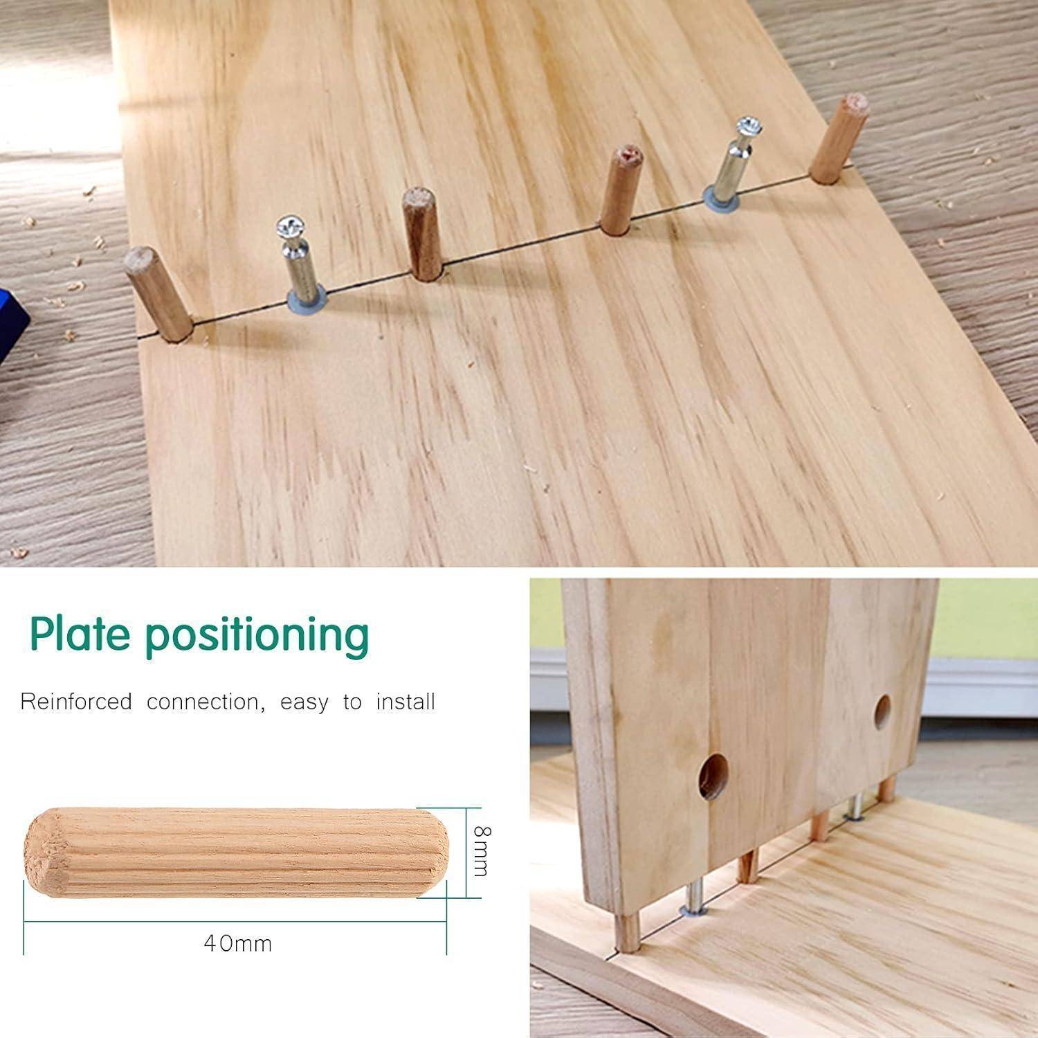 Holzdübel Riffeldübel Buche Möbel DIY Basteln 500 Stück 8x40mm