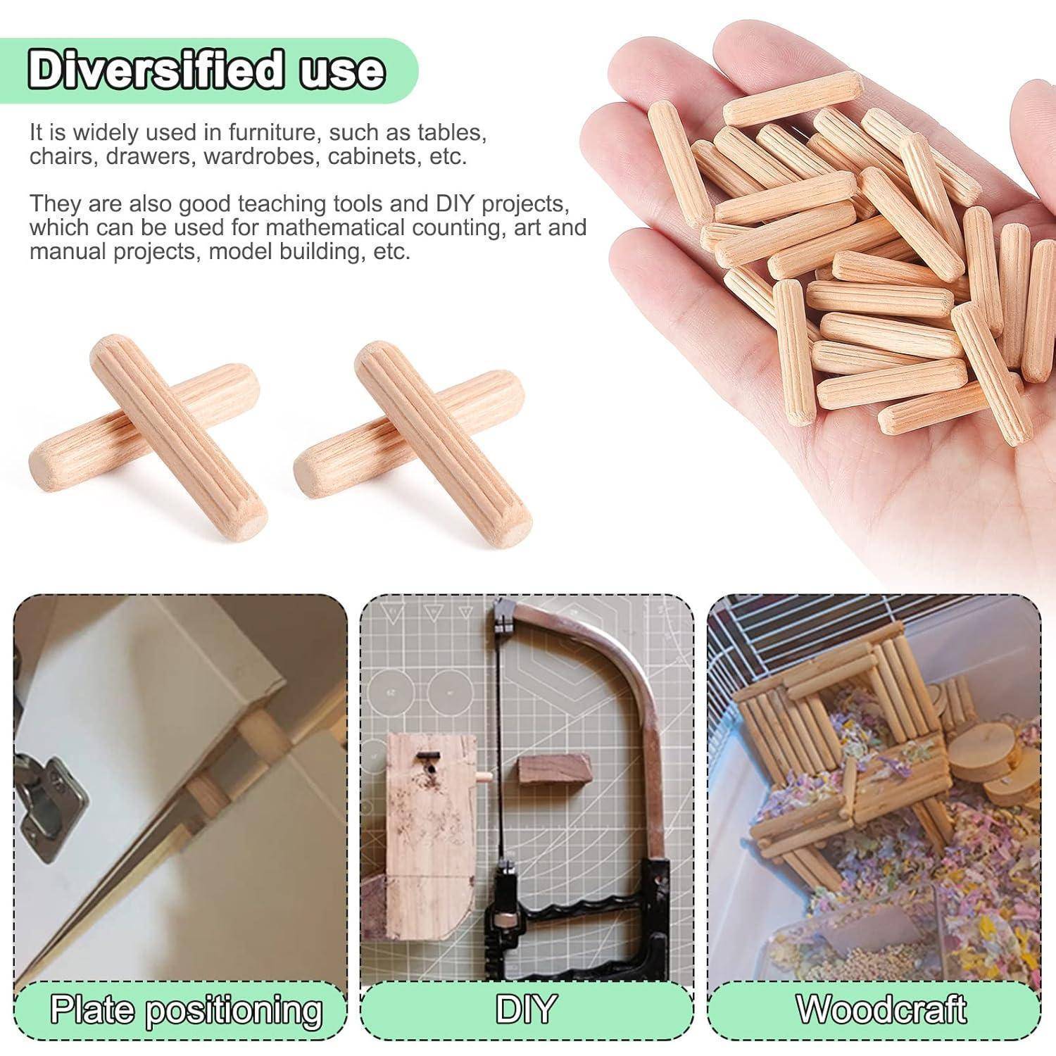 Holzdübel Riffeldübel Holzstifte Buche Tischler 200 Stück 10x40mm