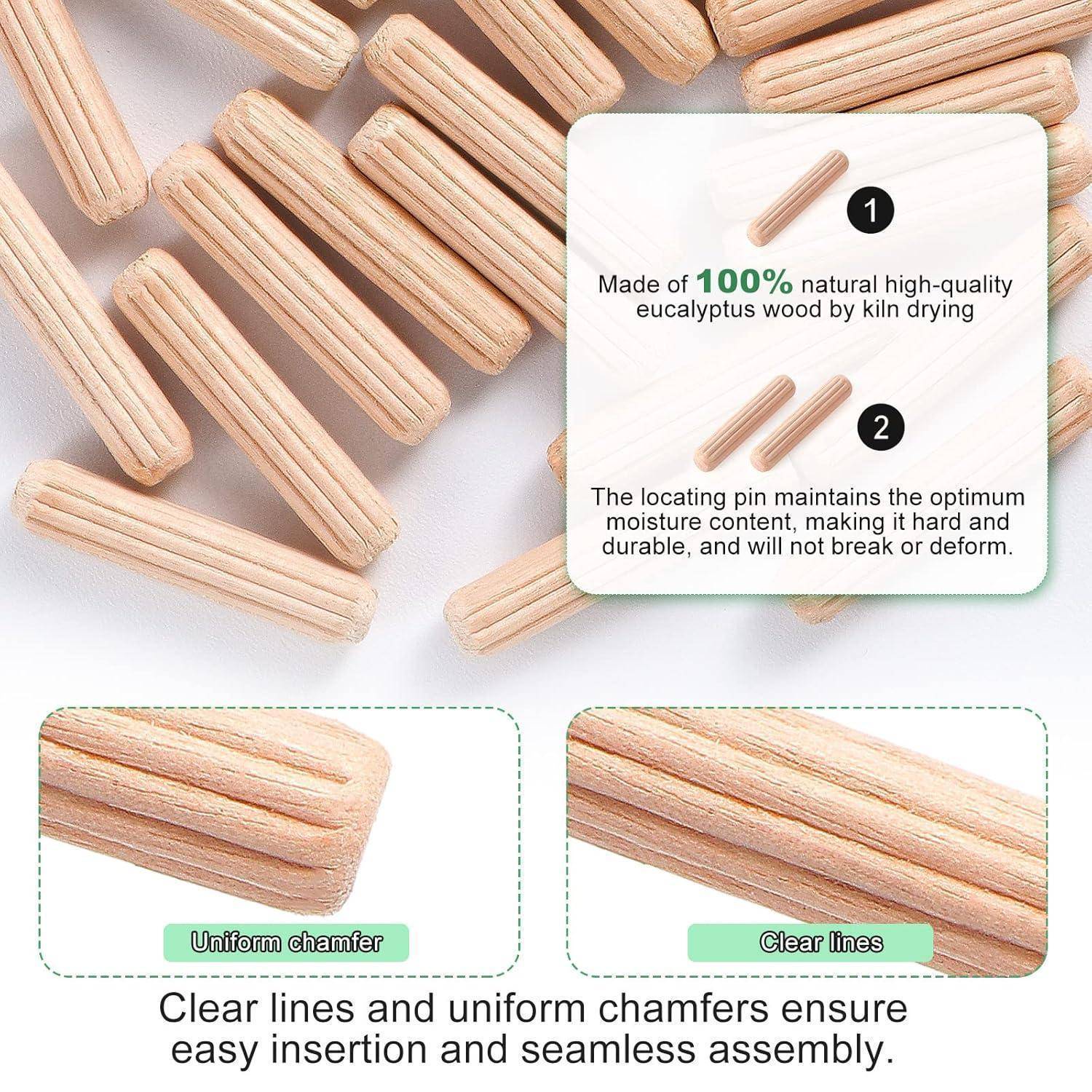 Holzdübel Riffeldübel Holzstifte Buche Tischler 200 Stück 10x40mm