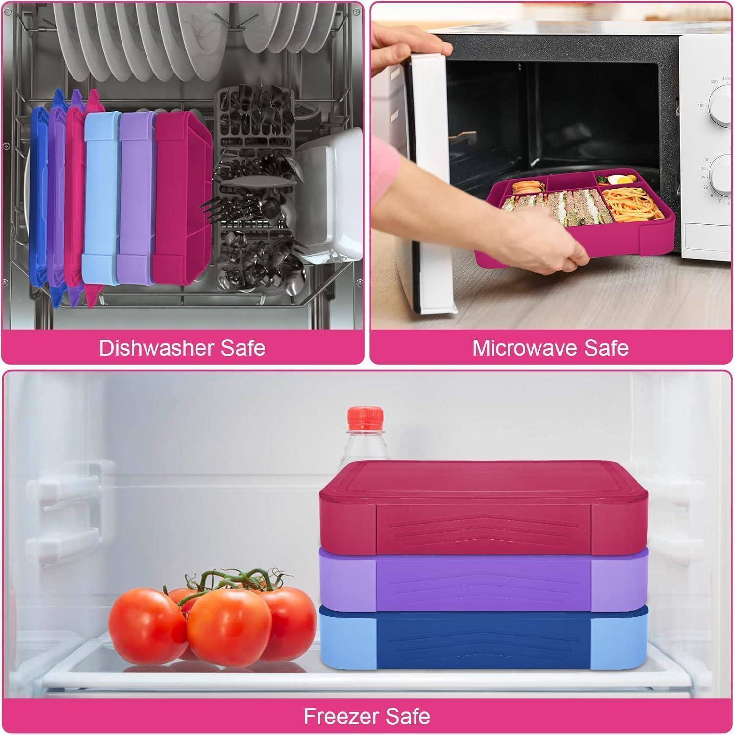 Brotdose Kinder Fächer 1300ml Auslaufsicher Lunchbox Rosa