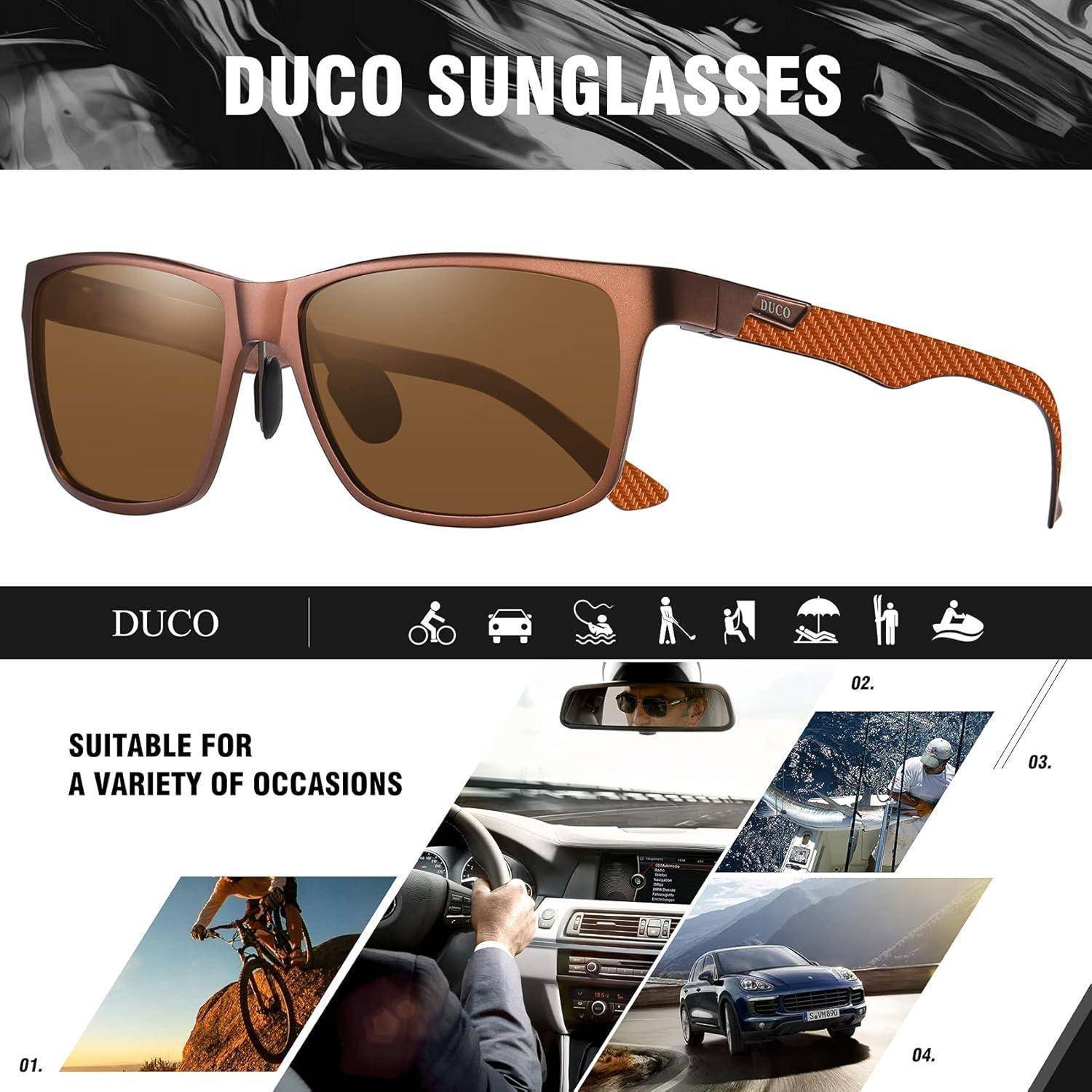 Herren Polarisierte Sonnenbrille Rechteckig Metallrahmen Kohlefaser