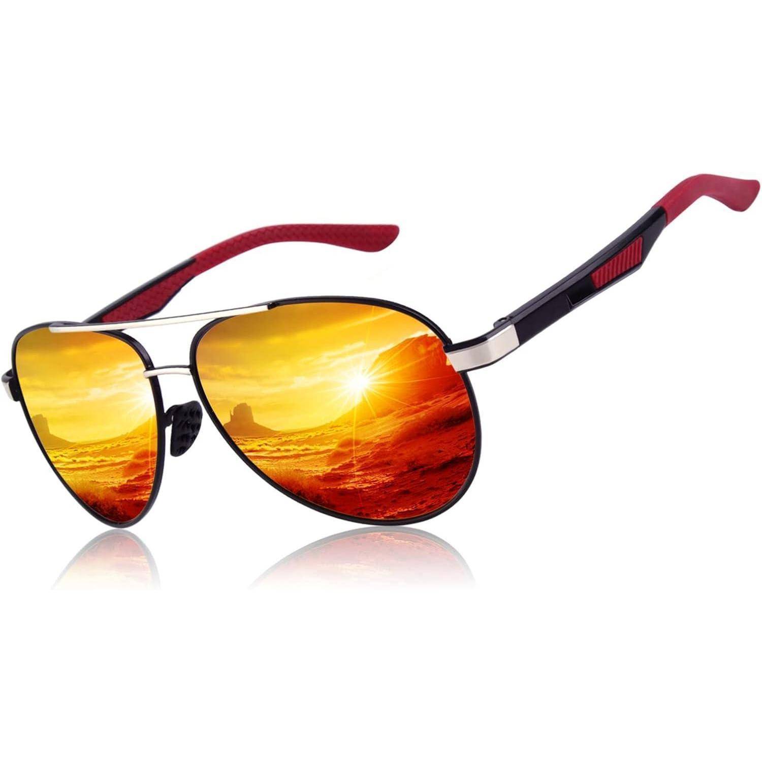 CGID Sonnenbrille Herren Pilotenbrille Polarisiert Al-Mg UV400 Schutz