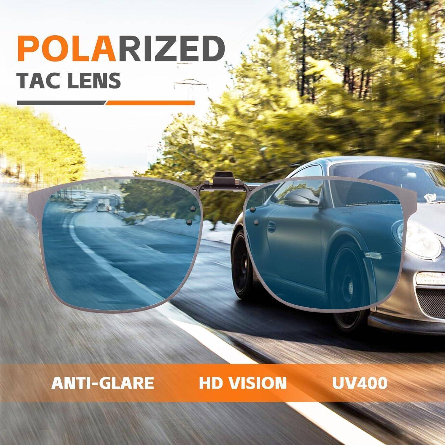 Polarisierte Clip-On Sonnenbrille UV400 Anti-Glare Gläser Edge Design
