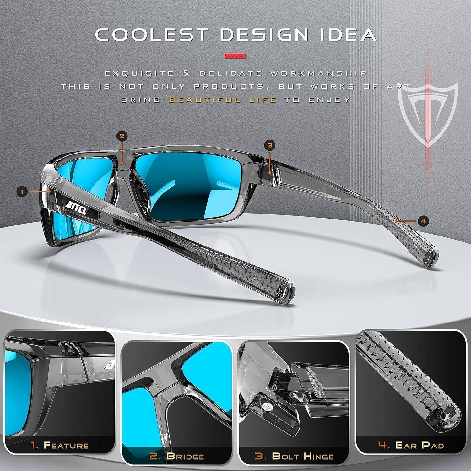 Herren Polarisierte Wrap Sonnenbrille UV-Schutz Sportbrille TR90