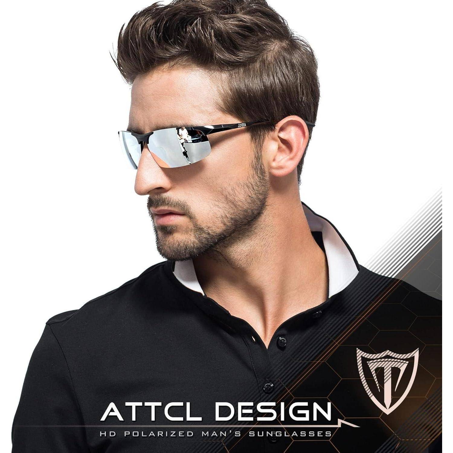 Polarisierte Sportbrille Herren Al-Mg Metallrahmen Ultraleicht