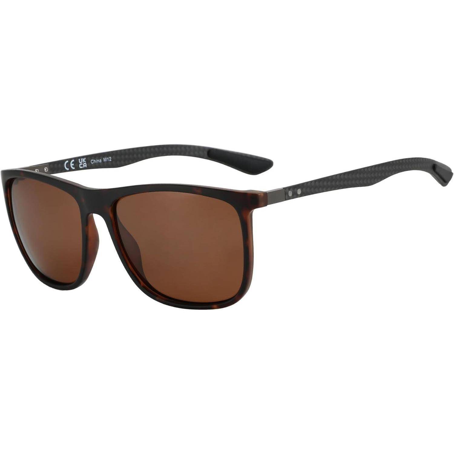 Polarisierte Sonnenbrille Herren Kohlefaser Quadratisch Fahren Angeln