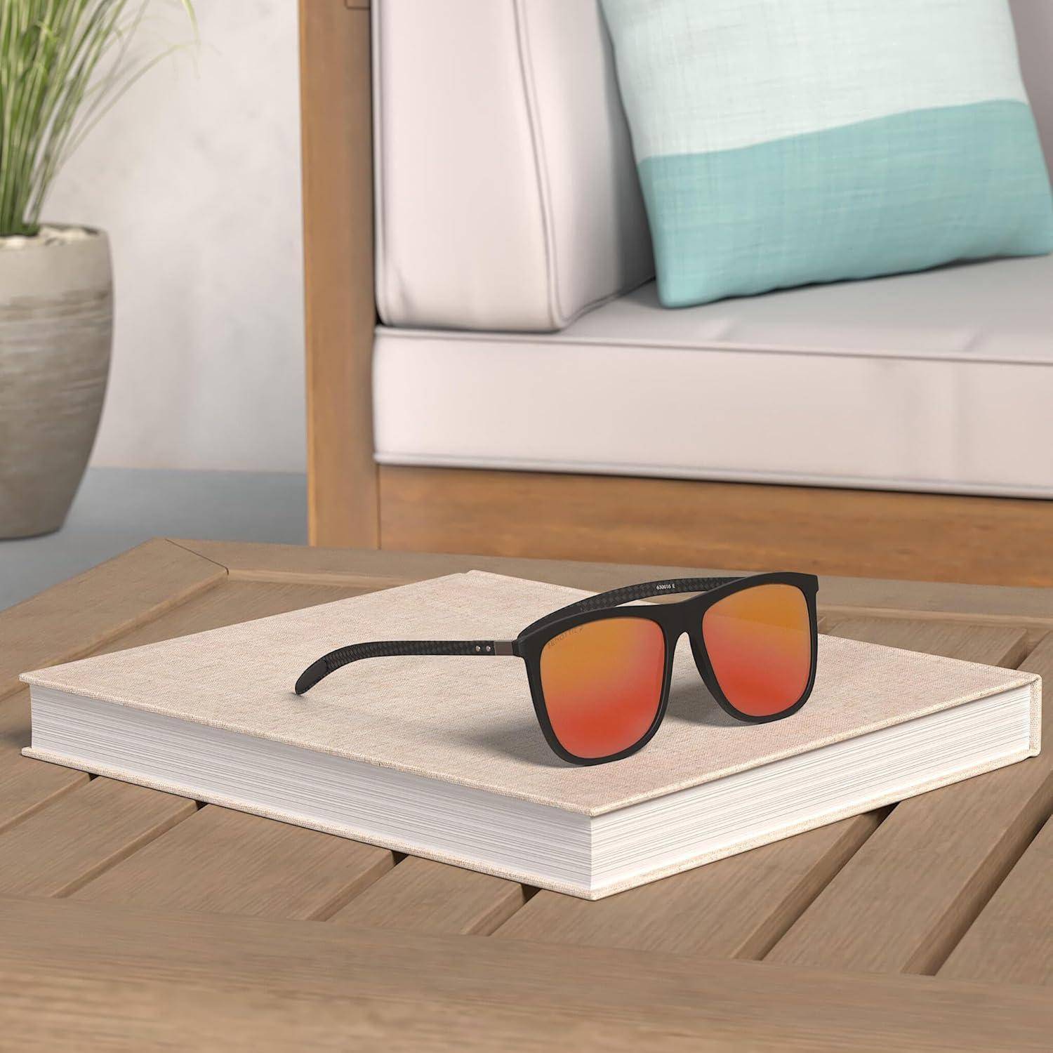 Polarisierte Sonnenbrille Herren Kohlefaser Quadratisch UV400 Schutz