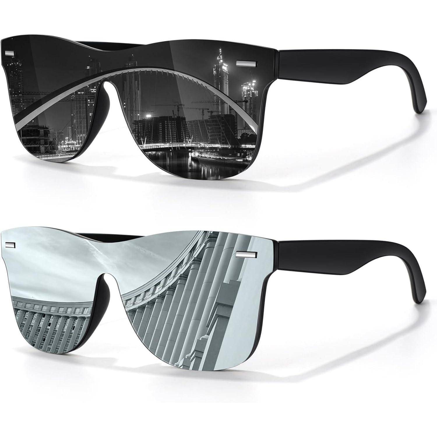 Polarisierte UV400 Sonnenbrille Damen Herren verspiegelt klassisch