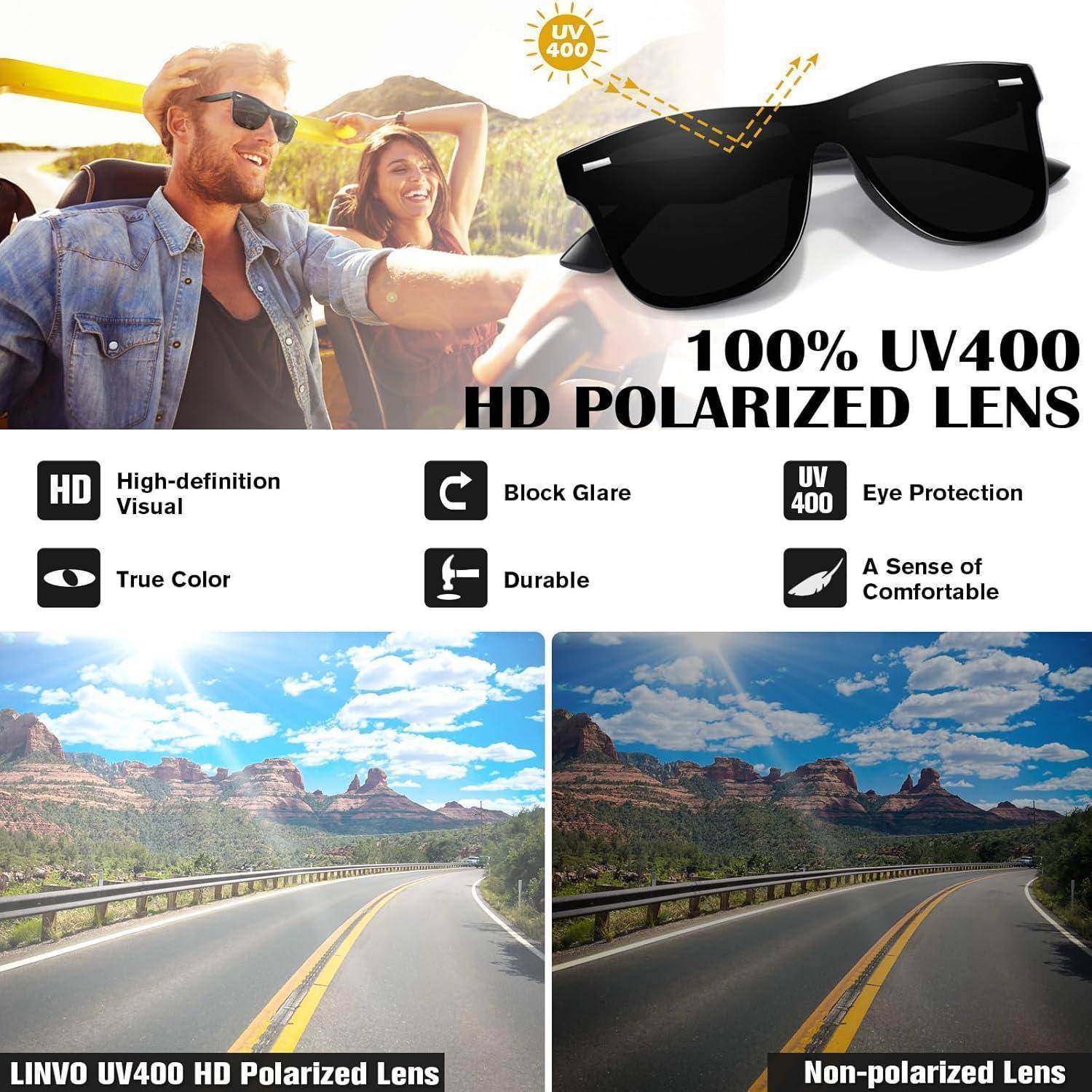 Polarisierte UV400 Sonnenbrille Damen Herren verspiegelt klassisch