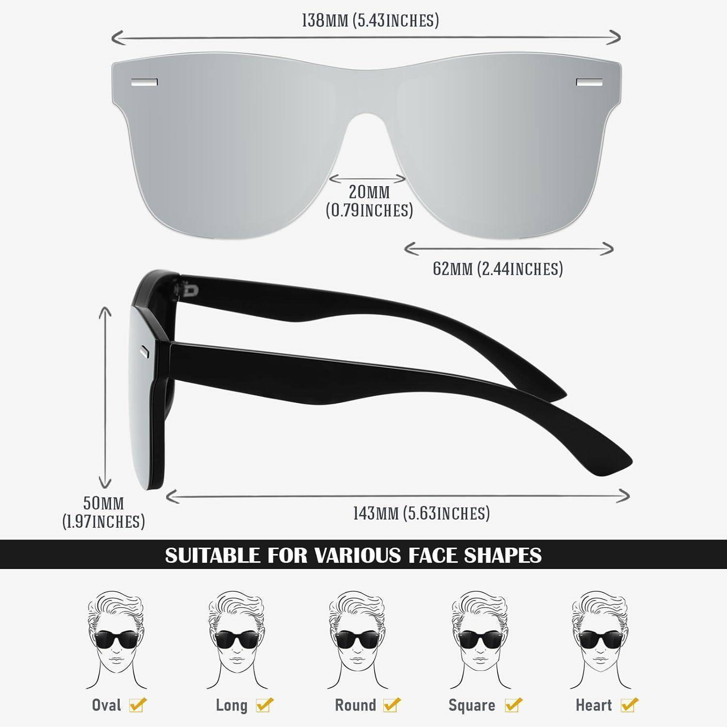 Sonnenbrille Polarisiert Klassisch Verspiegelt UV400 Unisex Moderne