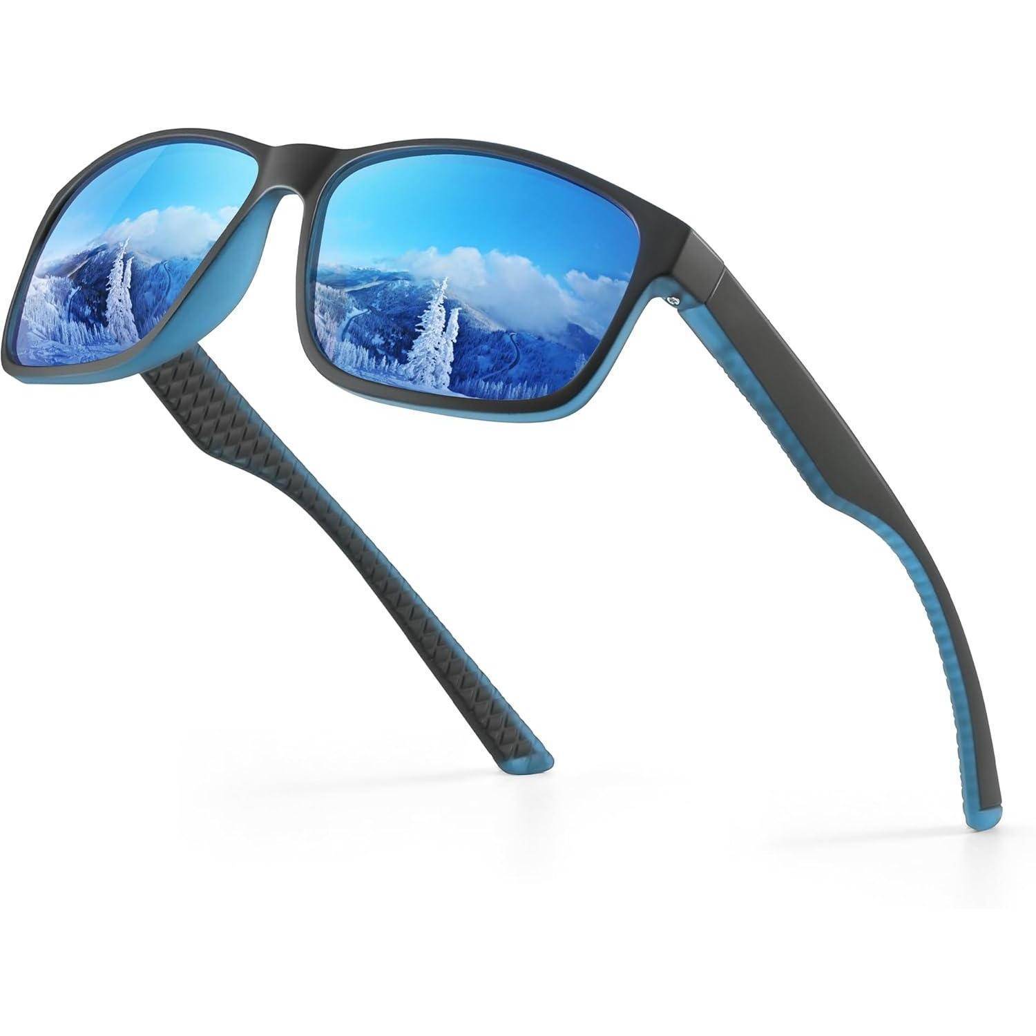Polarisierte Sonnenbrille UV400 Schutz Sport Herren Damen Schwarz