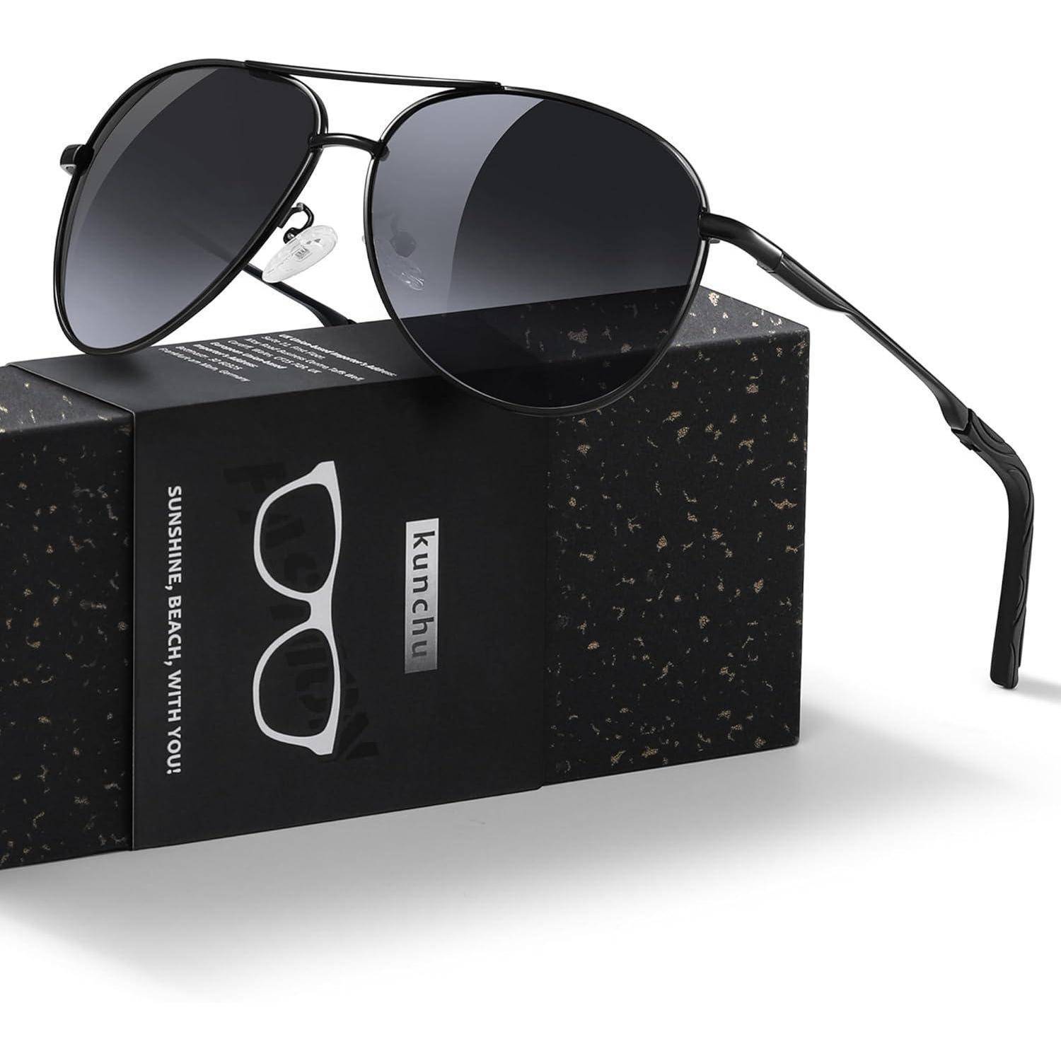 Sonnenbrille Herren Damen Polarisierte UV400 Outdoor Schwarz