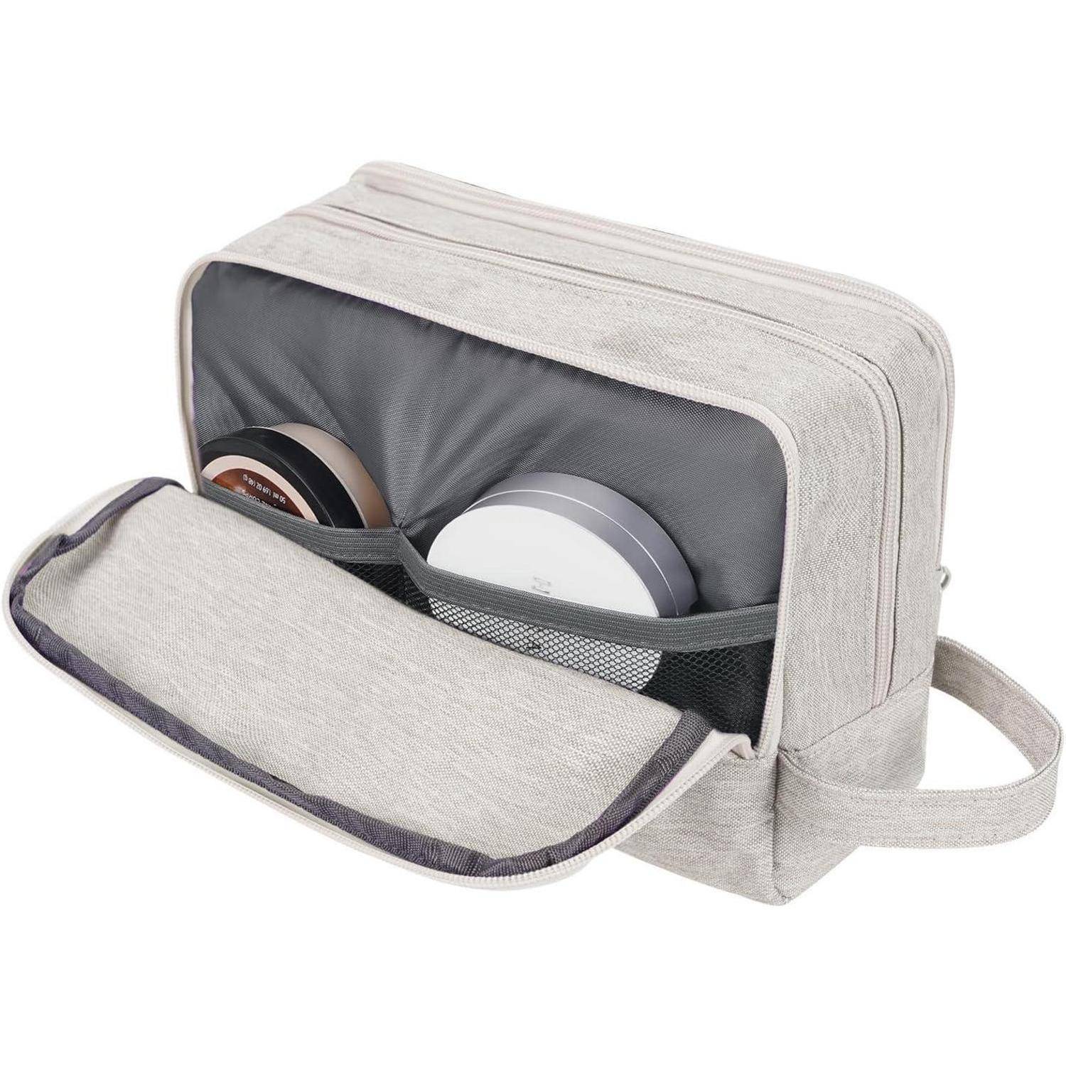 Kulturbeutel Herren Damen Reise Kosmetiktasche Denim Pure Beige