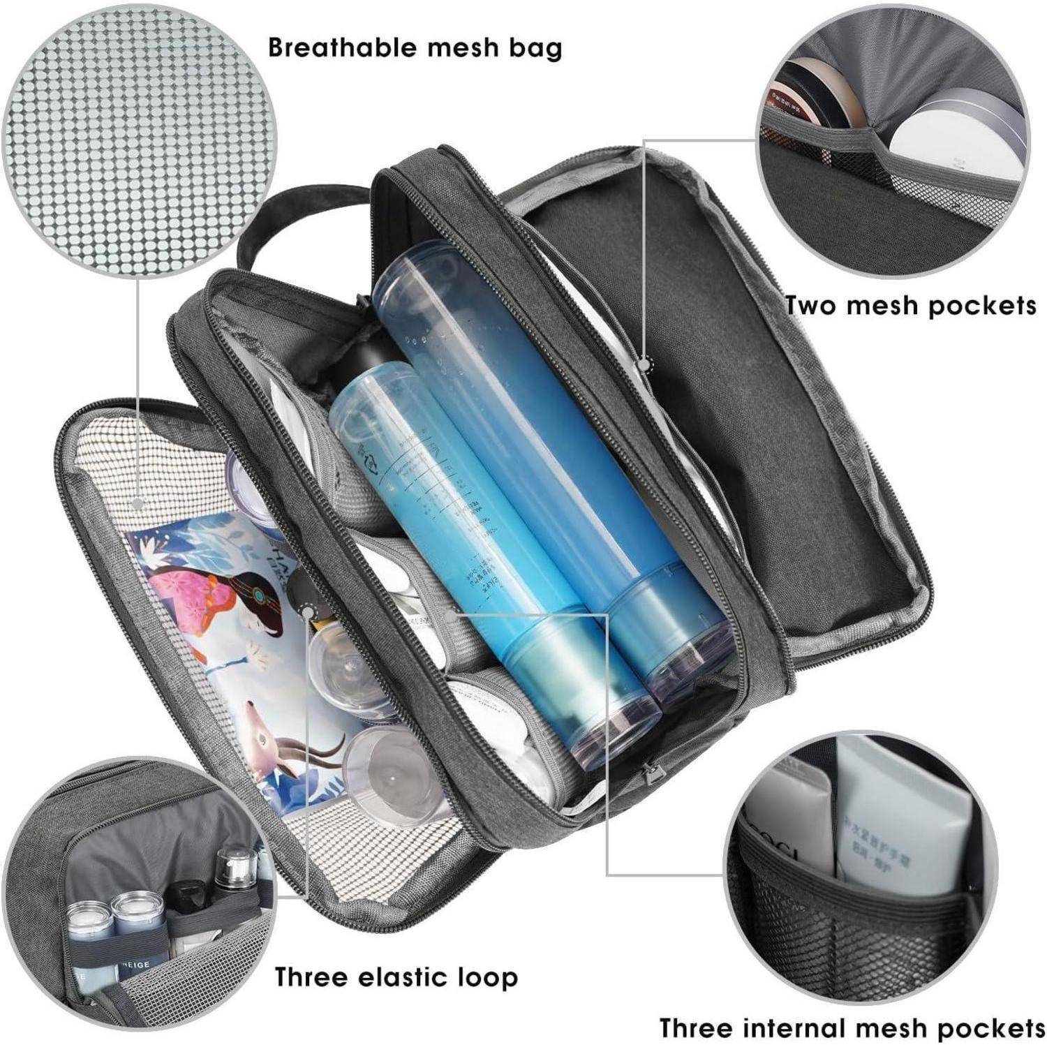 Kulturbeutel Herren Reise Kosmetiktasche Reisezubehör Denim Pure Grau