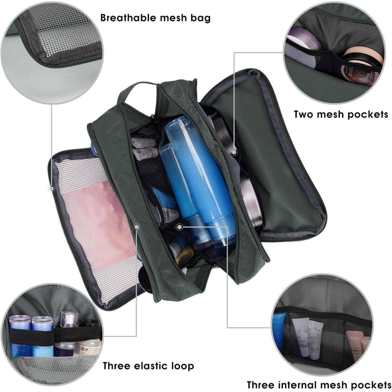 Kulturbeutel Herren Damen Reise Kosmetiktasche A-pures Grau