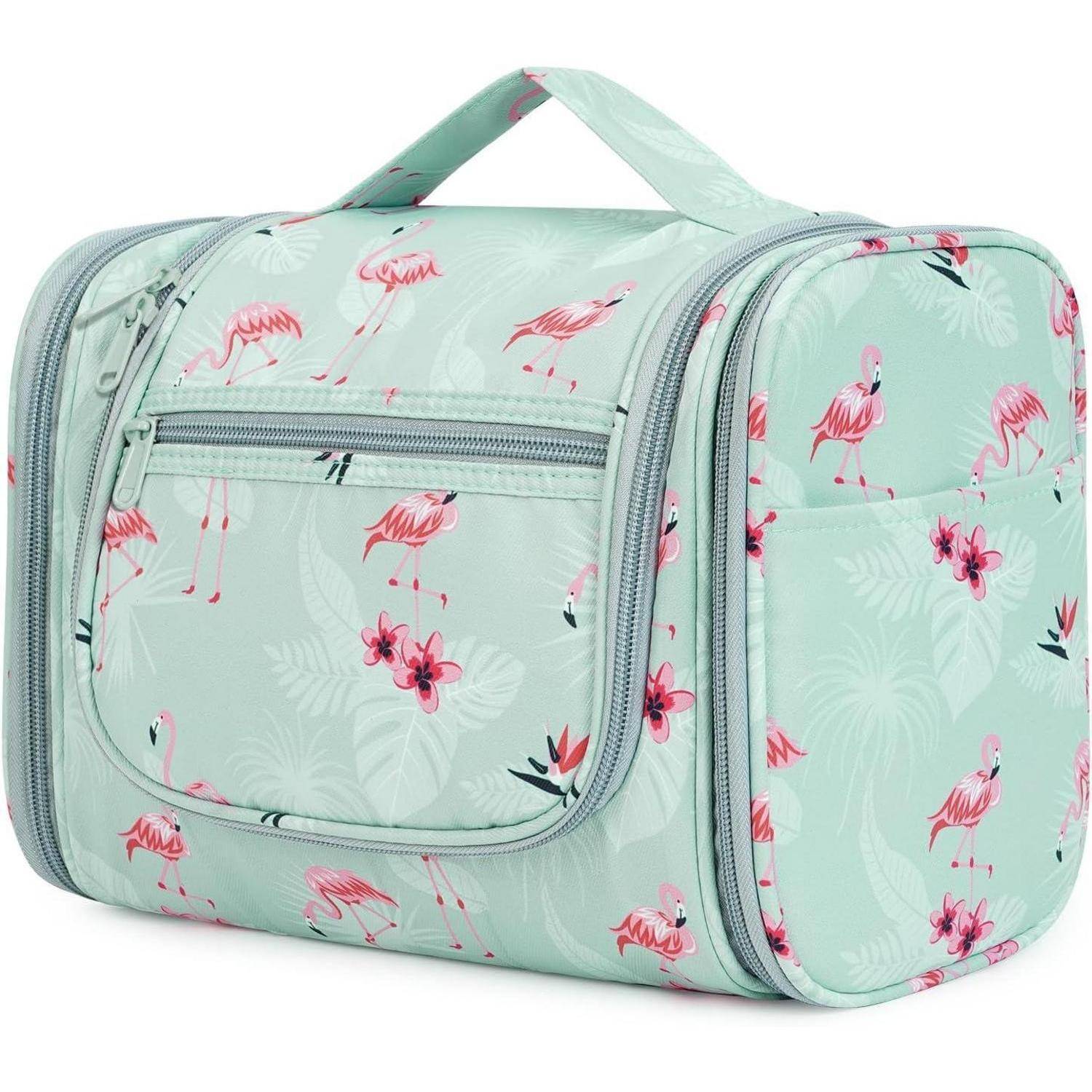 Waschtasche Groß Kulturtasche Damen Herren Camping Blau Flamingo
