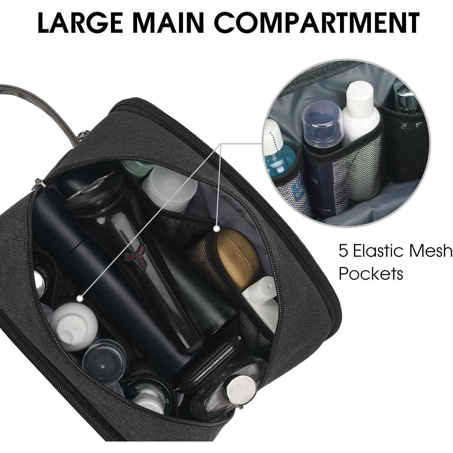 Kulturtasche Herren Doppkit Canvas Rasierutensilien Schwarz
