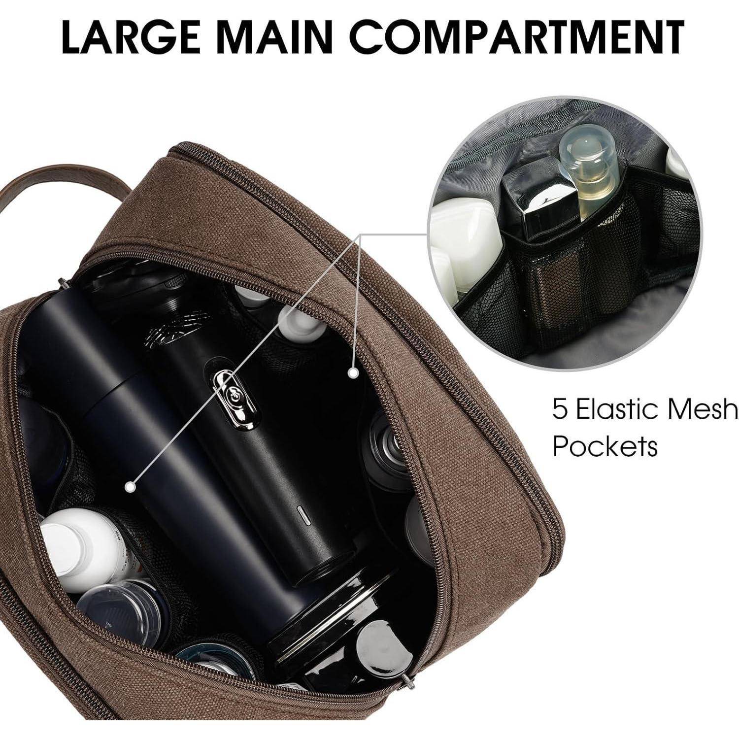 Kulturtasche Herren Reise Canvas Vegan Braun Dunkelbraun