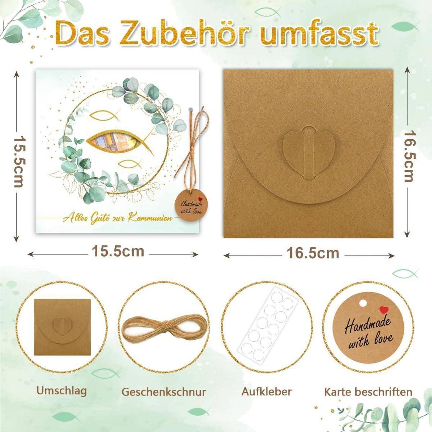 Geldgeschenk Umschläge Verpackung Kommunion