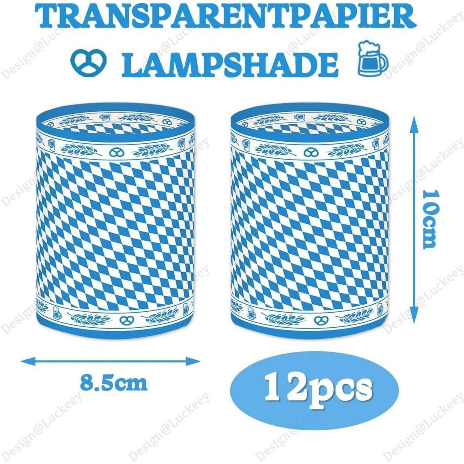 Windlicht 12er Tischdeko Bayern Blau Set Teelichter Oktoberfest Deko