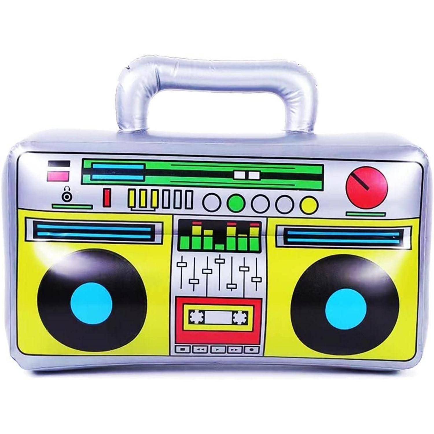 Aufblasbarer Ghettoblaster Rock Star 80er 90er Party Deko Radio